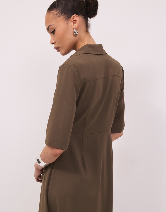 Calli - Sloane Side Tie Detail Midi Shirt Dress