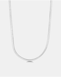 Mestige - Sleek Snake Chain Necklace - Silver Plated