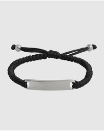 Najo - Elemental Black Cord & Steel Bracelet