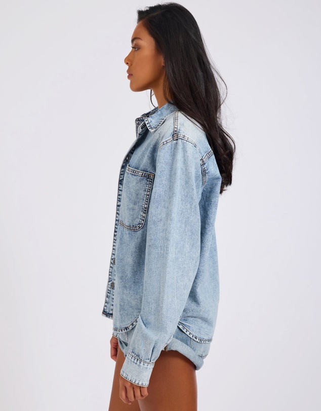 ONE TEASPOON - Nixie Classic Fit Denim Shirt - Acid Blue
