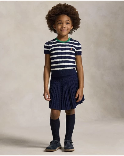 Polo Ralph Lauren - Striped Cotton Sweater & Skirt Set - Kids
