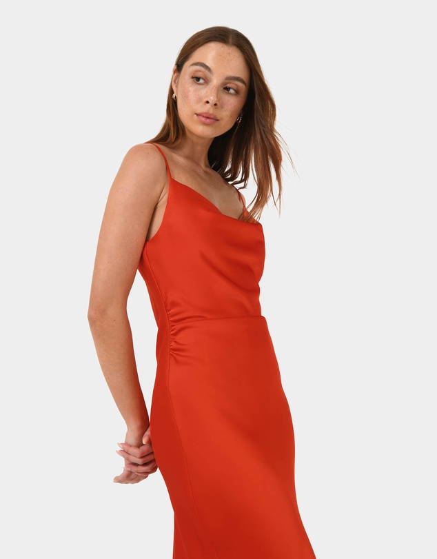 Forcast - Mae Side Ruched Satin Dress