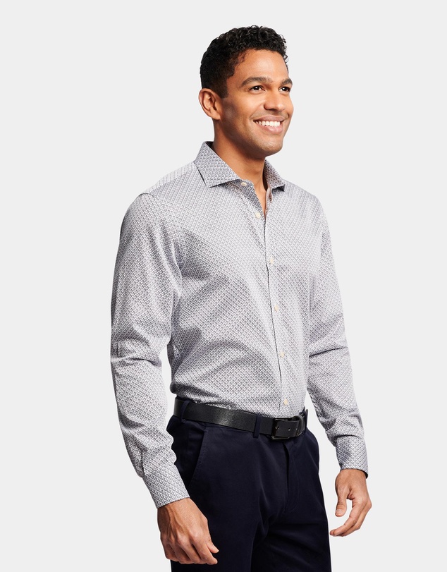 Brooksfield - ABSTRACT PRINT SLIM FIT DRESS SHIRT