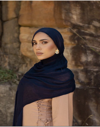 Mod Squad - Luxe Rayon Hijab Frayed Edge - INK 3