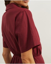 Atmos&Here - Remi Linen Blend Mini Shirt Dress
