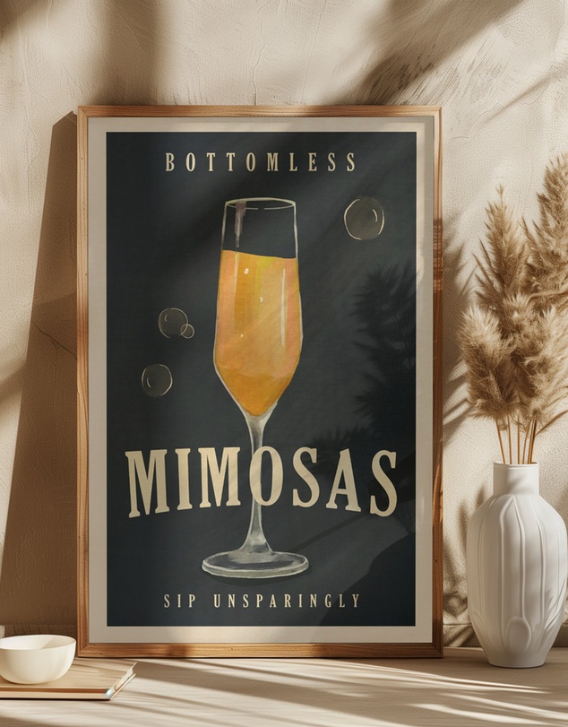 Olive et Oriel - Bottomless Mimosas Art Deco Cocktail Bar Art by The Whiskey Ginger Art Print