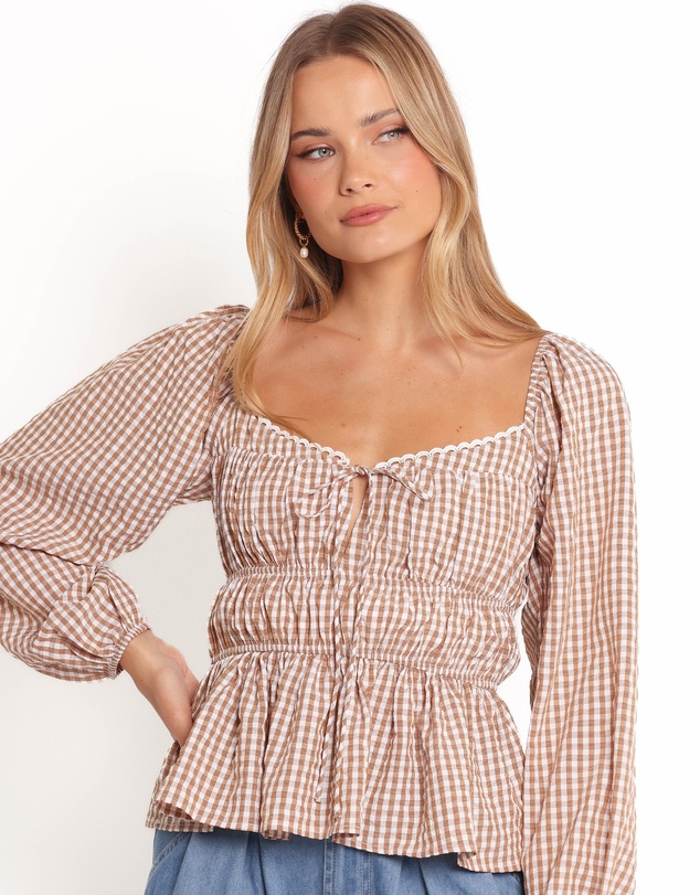 Petal & Pup - Saphia Top - Brown Check
