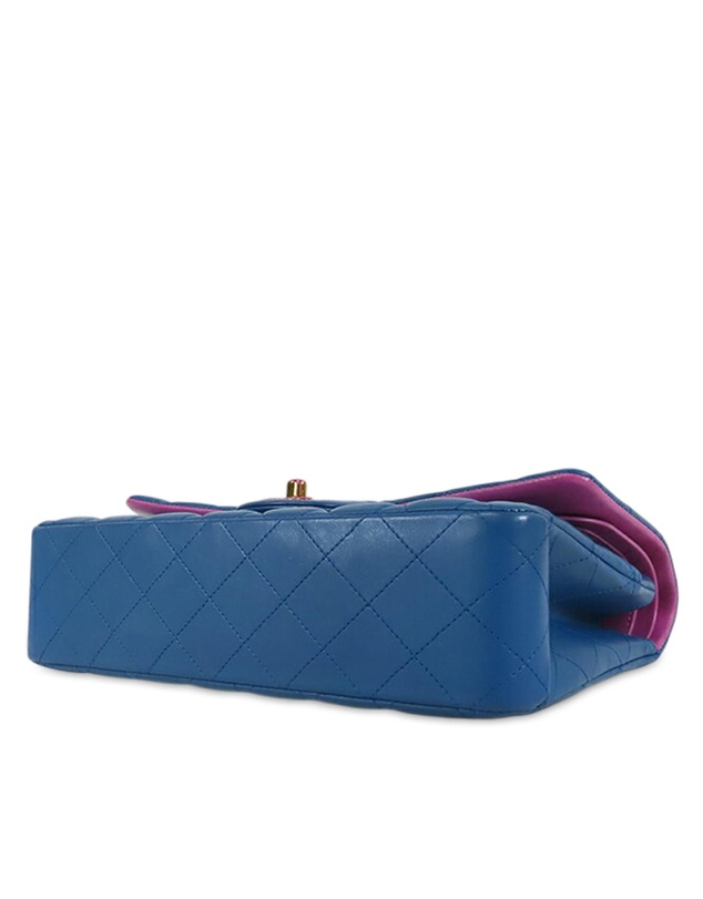 Pre-Loved by Azura Reborn - Pre-Loved Medium Classic Lambskin Rainbow Hardware Double Flap