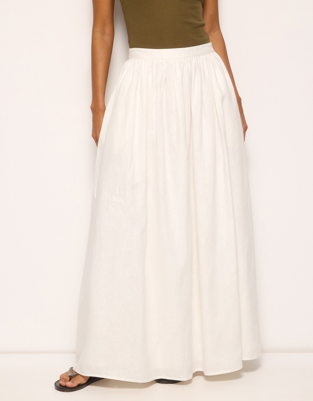 AERE - Tiera Gathered Midi Skirt