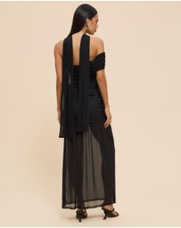 CHANCERY - Bree One Shoulder Self Scarf Maxi Dress
