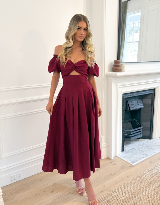 Esther & Co - Anvika Dress - Wine
