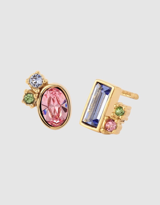 Elli Jewelry - Crystal Symphony Stud Earrings in Gold-Plated 925 Silver