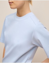 Trenery - Cotton Modal Interlock T-shirt in Soft Blue