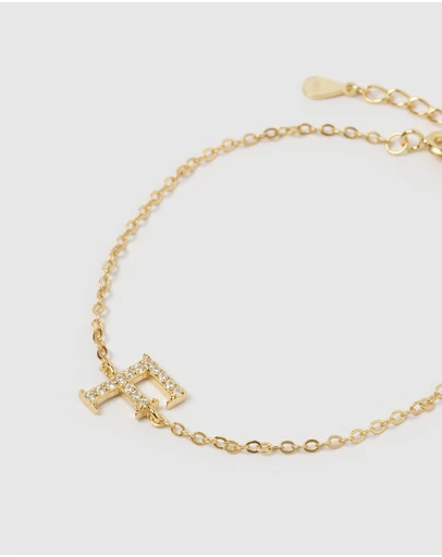 Izoa - Crystal Letter F Bracelet