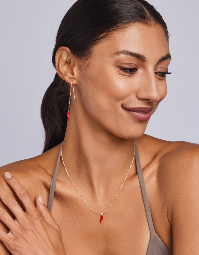 Zoe Olivia - 9K Gold Red Horn Necklace