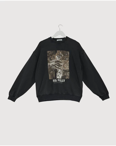 Revibe - Repaired ENA PELLY Mixed Animal Sweatshirt - AU 8