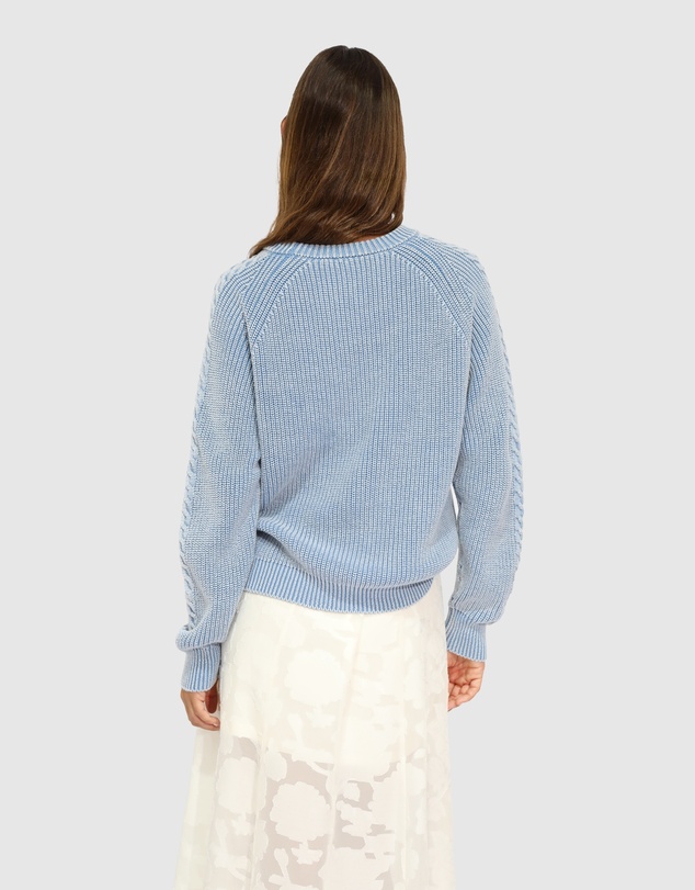 Belle & Bloom - Hudson Street Cable Garment Dyed Sweater