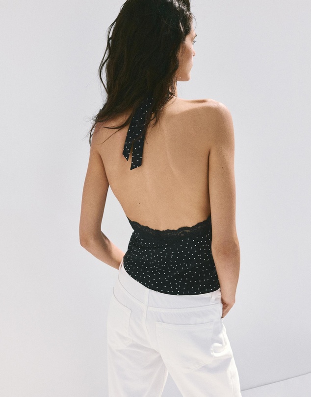 M.N.G - Polka-Dot Crop Top