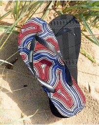 Boomerangz Footwear - Men's Saltwater Dreamtime Thongs 02 with arch support and 2 x interchangeable straps
