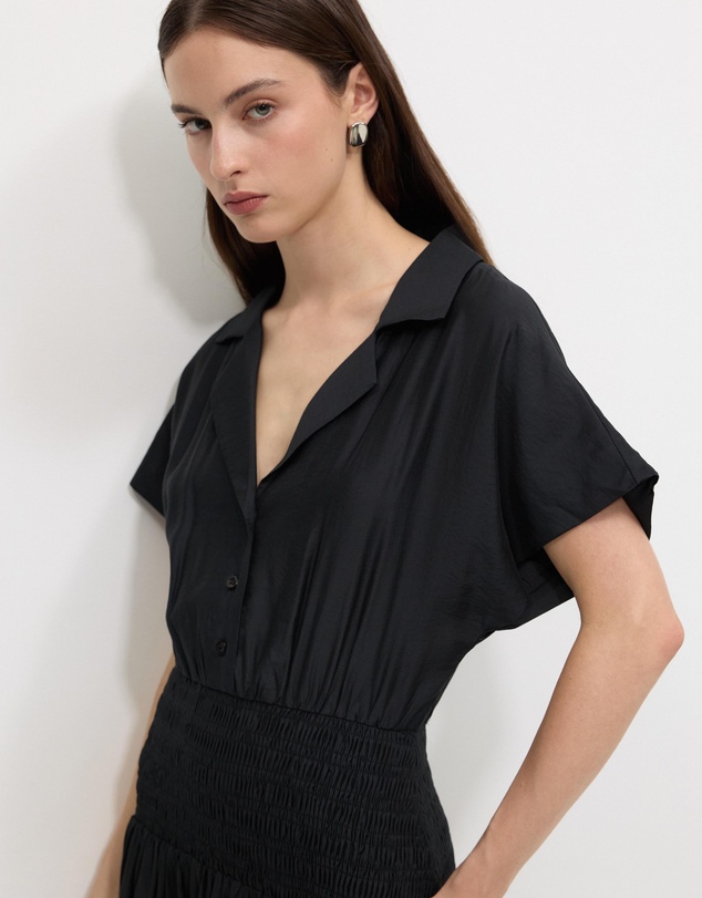 Calli - Malik Shirred Waist Shirt Dress