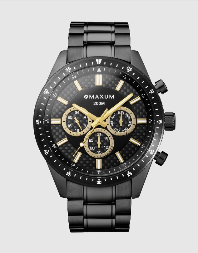 Maxum - Lansdowne Multifunction Chrono Black Case & Dial With Black Bracelet