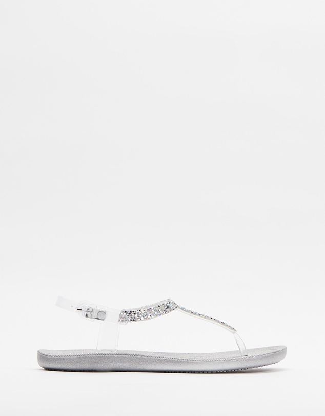 Holster - Goldie Embellished T-Bar Sandal - Silver - Women's