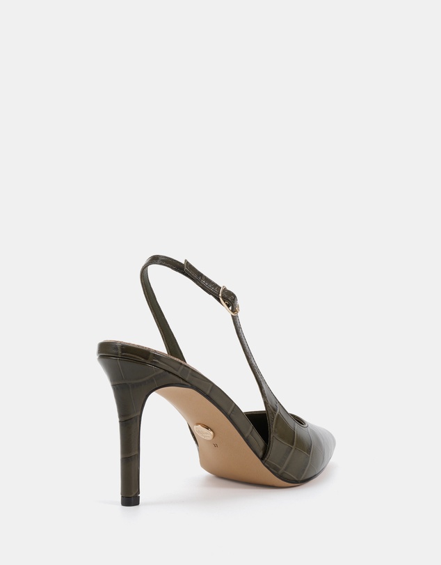 Wittner - Riker Croc Embossed Leather Slingbacks