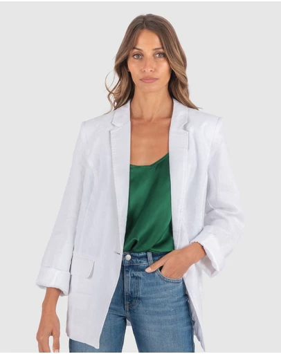 CAMIXA - Jackie Oversized Linen Blazer Jacket