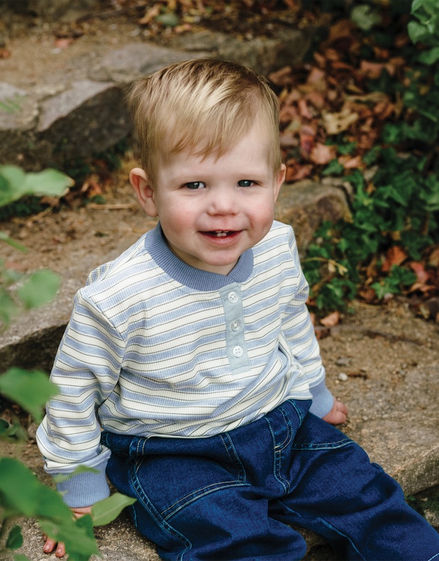 Kynd Baby - Henley Top in Sky Blue Stripe