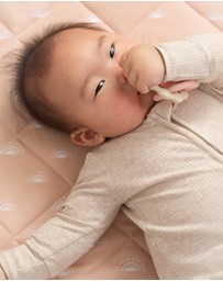Living Textiles - Reversible Organic Quilted Cot Comforter- Bohemian Bliss