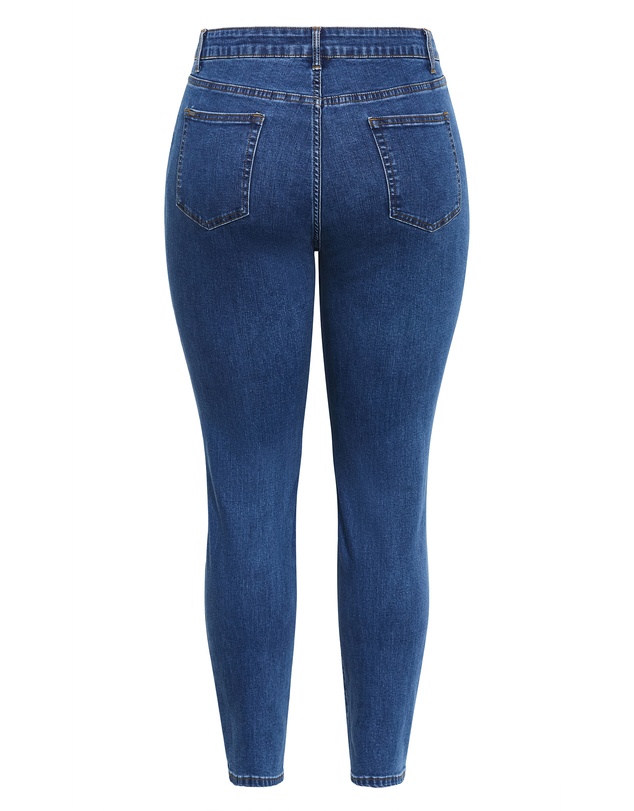 City Chic - Plus size Harley Fit Scarlet Skinny Leg Ankle Grazer Jean - mid wash