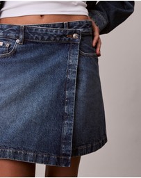 Calvin Klein Jeans - Denim Mini Wrap Skirt
