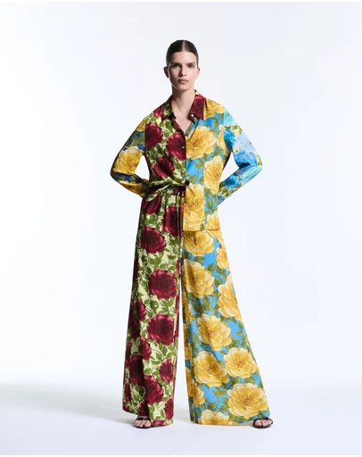 Muma World - Mixed Floral Wide Leg Pants