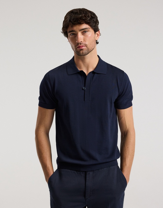 Calibre - Tech Knit Button Polo Navy Light
