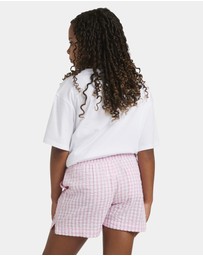 Roxy - Girls 8 to 16 Daisy Check Lekeito Elastic Waist Shorts
