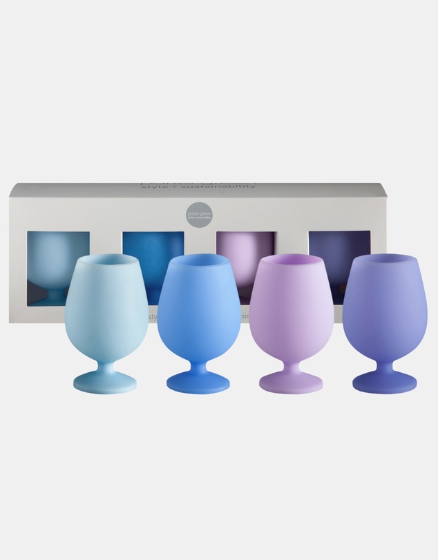 porter green - stemm silicone unbreakable wine glasses