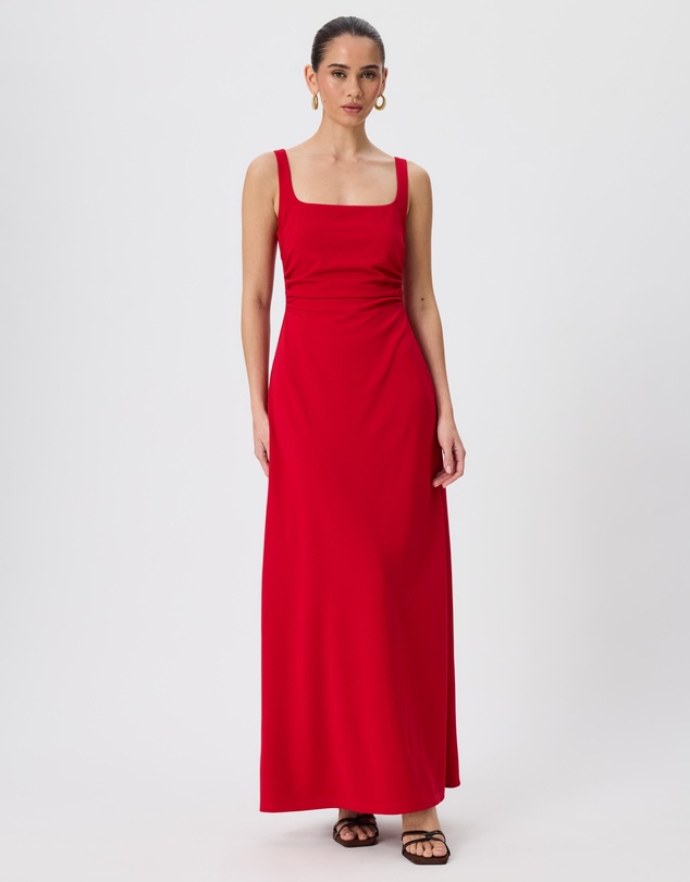 Tussah - Celine Square Neck Midi Dress With Side Ruching