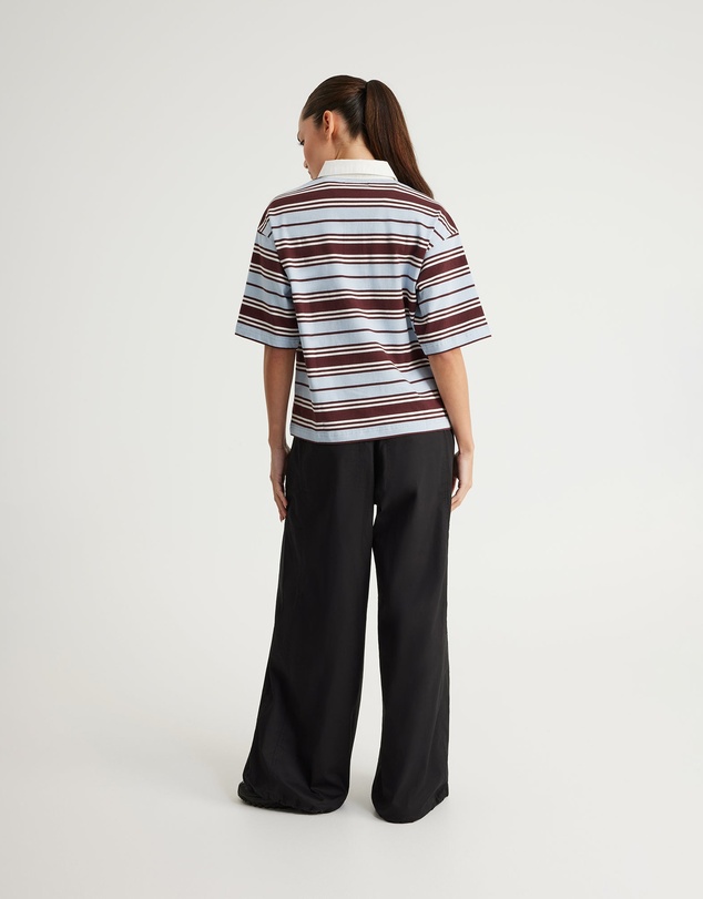 Upstate - Stripe Rugby Top - Blue Haze/Moccha/Vintage White