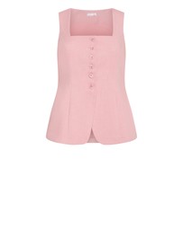 City Chic - Plus size Imogen Vest - baby pink