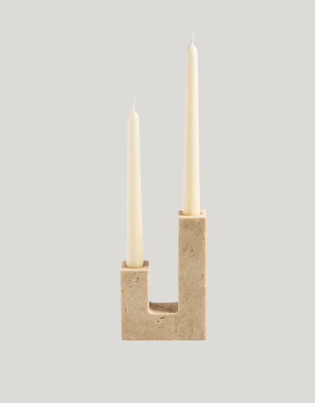 No.22 - Travertine Irregular Candlestick Holder
