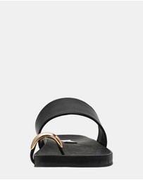 Steve Madden - Dove Black Leather Sandals