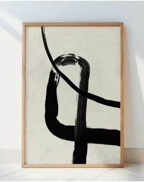Olive et Oriel - Black Strokes No 5 by Treechild Art Print
