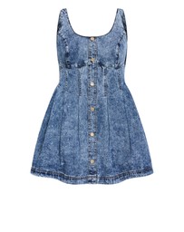 City Chic - Plus size Alexa Denim Mini Dress - mid wash