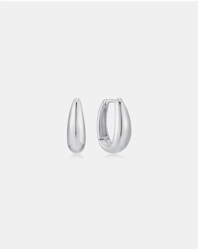 Ania Haie - Two-Tone Hollow Organic Pebble Drop Earrings