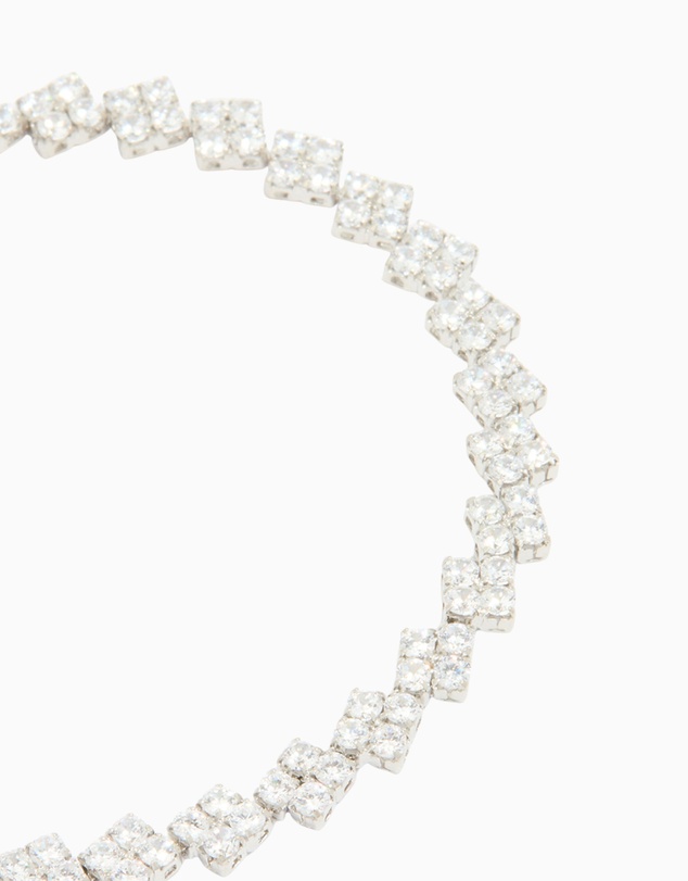 Lovisa - Silver Cubic Zirconia Rectangular Tennis Bracelet