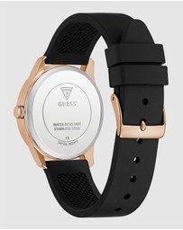 GUESS - Guess Roxy Ladies Black Rose Gold Tone Analogue Watch