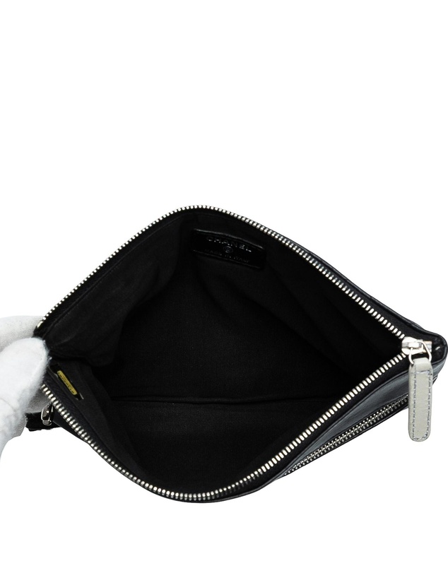 Pre-Loved by Azura Reborn - Pre-Loved Small CC Quilted Lambskin Multi Zip Clutch