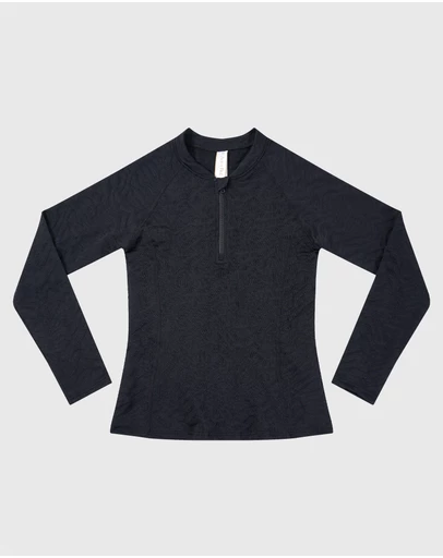 Aqua Blu Kids - Stepping Stones Black Long Sleeve Rash Vest - Teens