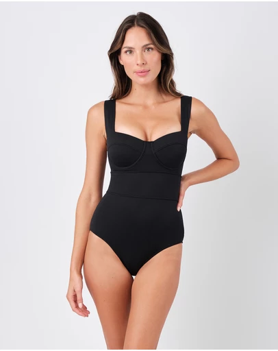 UNE PIECE - Textured Original Bustier Balconette One Piece Swimsuit