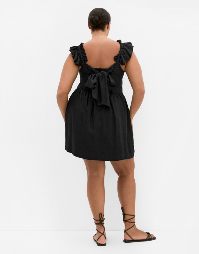 City Chic - Plus size Mirage Tie Back Mini Dress - black